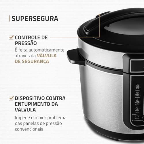         Panela de Pressão Elétrica Digital 5L, Mondial, Preto/Inox, 900W, 110V - PE-38       